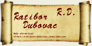 Ratibor Dubovac vizit kartica